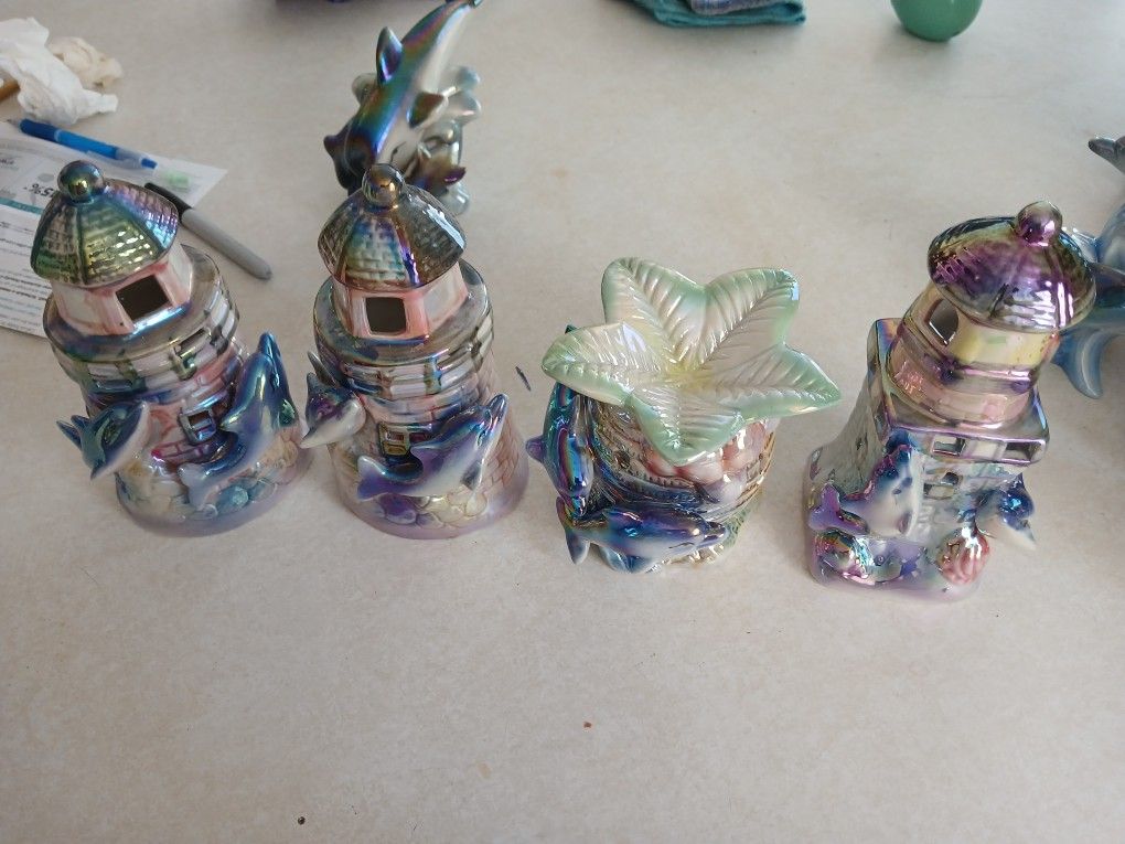 Porcelain Ceramic Dolphins
