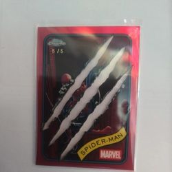 Marvel Topps 2025 Spider-Man Red Refractor Claw 5/5