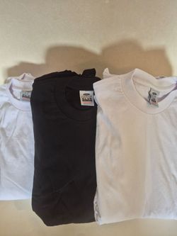 PRO CLUB WHITE 12 PC BLACK 6 PC TOTAL 18 PC MAN'S HEAVYWEIGHT COTTON SHORT SLEEVE T SHIRT SIZE L TALL