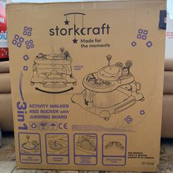 Baby Activity Center Walker Rocker With Jumping Board Feeding Tray Sensory Toys Music Toys 