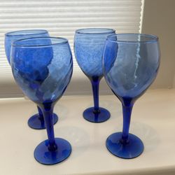 Hand blown Beautiful Blue Glasses