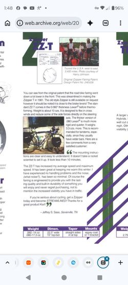 ZZip Designs ZZipper ZZ-T bike fairing