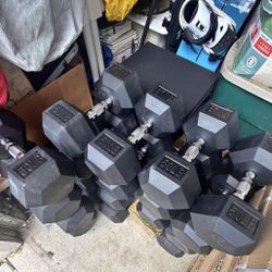 Pair of Brand New 80 lb Hex Dumbbells 