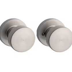 Kwikset Pismo Round Satin Nickel Hall/Closet Door Knob Featuring Microban Antimicrobial Technology@U7-424