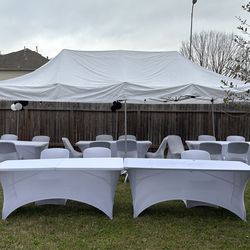 Chairs, tables, tents, yard signs & more