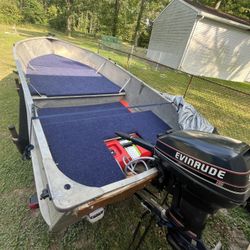 Bass Boat W/ Motor And Trailer
