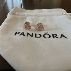 Rose Gold Pandora Earrings 