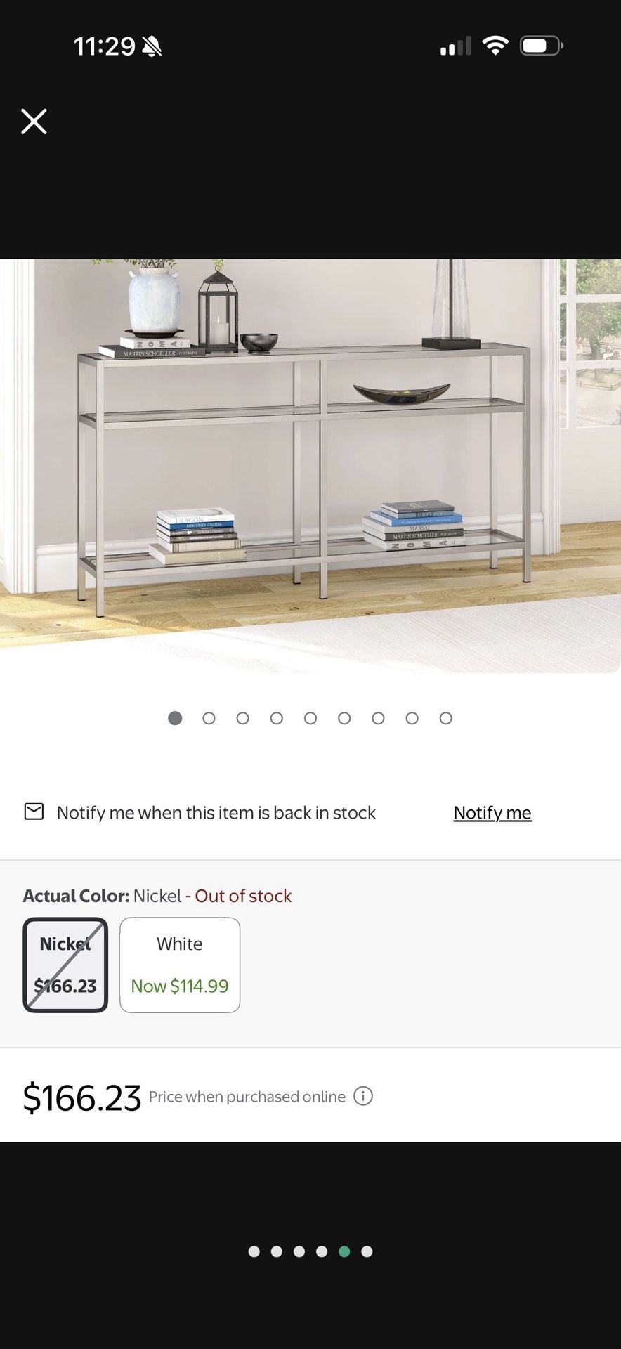 Silver And Glass Long Console Table