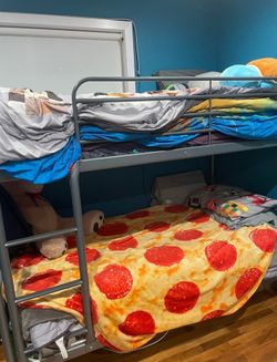 twin silver bunk bed metal