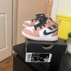 Jordan 1 Mid Pink Quartz /smoke Grey (toddler)