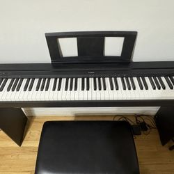 YAMAHA Piano P-45 with Bench, Stand and Pedal (Free lesson books) 