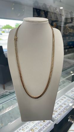 10k yellow gold solid Cuban link chain 53.1g/22”/6mm