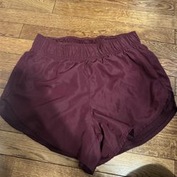 Maroon athletic shorts 