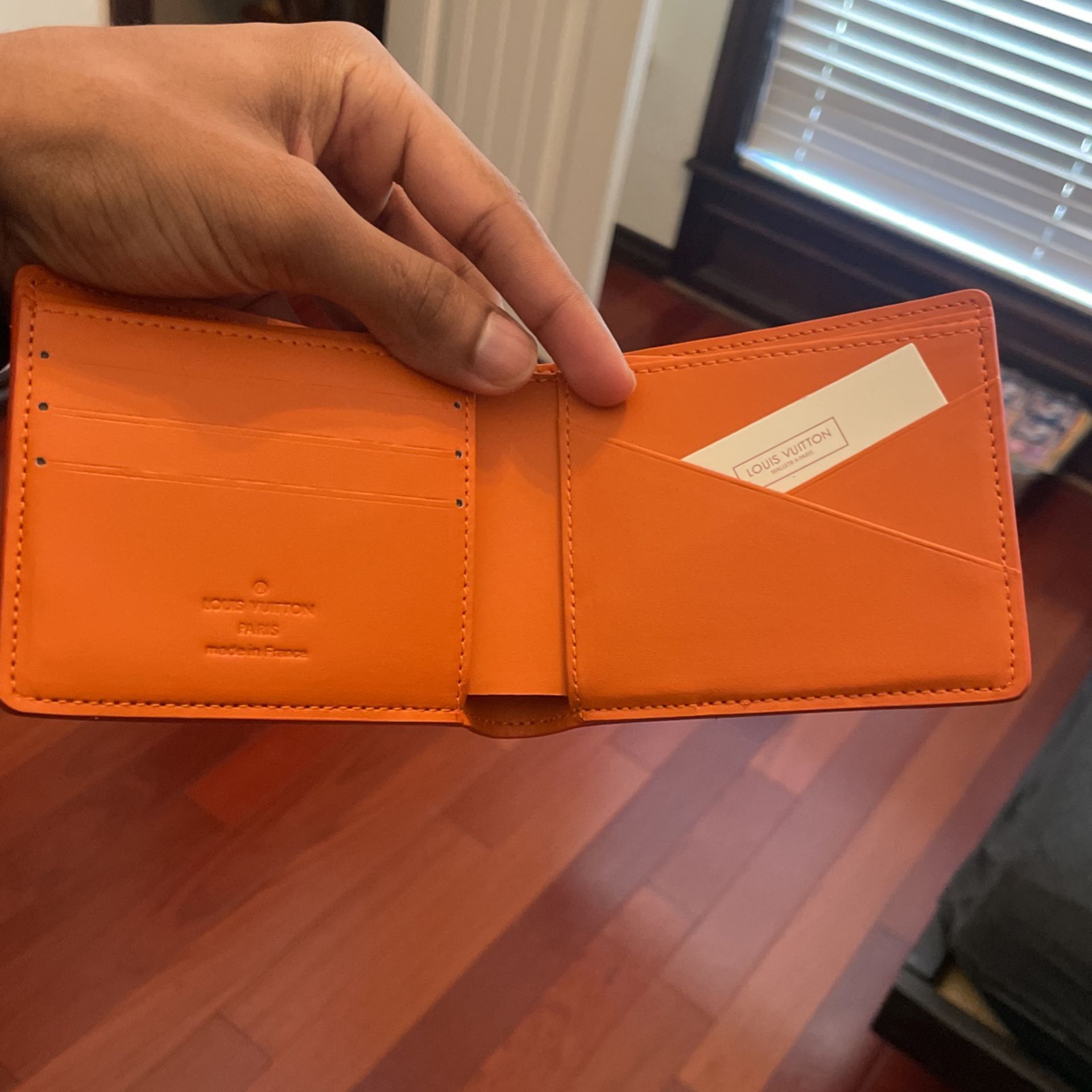 Louis Vuitton Slender Wallet Orange in Taurillon Calfskin Leather - US