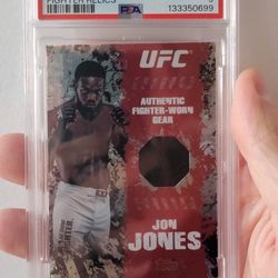2010 Topps UFC Main Event Jon Jones Fighter Relics Fight-Worn Gear PSA 9 MINT