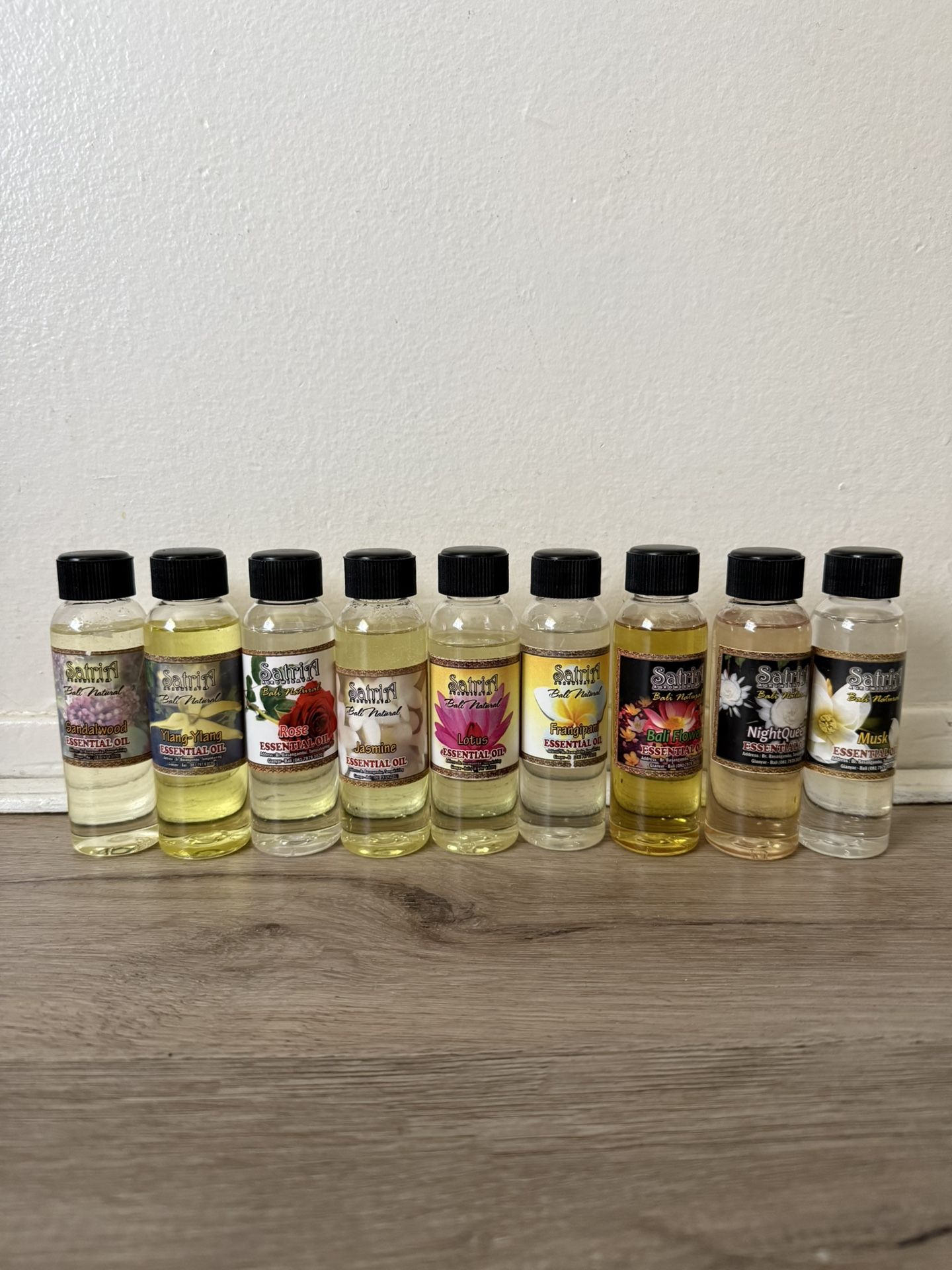 Bali Essential Oils - Sandalwood, Ylang-Ylang, Rose, Jasmine, Lotus, Frangini-Plumeria, Bali Flower