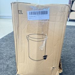 12 Little Liter Stainless Steel Round Step Dustbin | Stainless Steel Trash Bin | Plastic Bucket Inside | Dustbin for Kitchen, Office, Bathroom, Restau