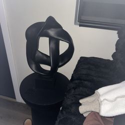 Black Modern Abstract Knot Sculpture  Glass  Decor 