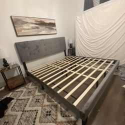 King Open Box Gray Bed Frame