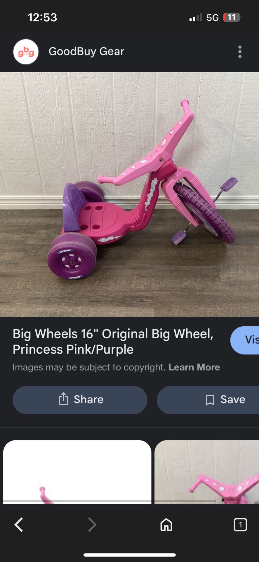 Toddler Girls Big wheel