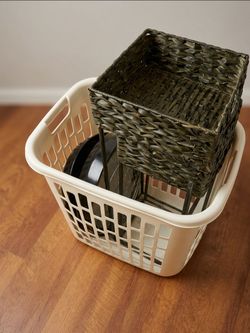 Household bundle decorative plant stands, bbq grill, large laundry basket