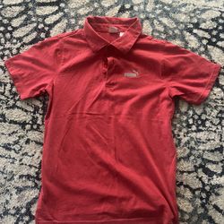Red Puma Polo Shirt Medium (10-12)
