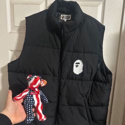 Bape Puffer Vest Black 2024 Winter Release 