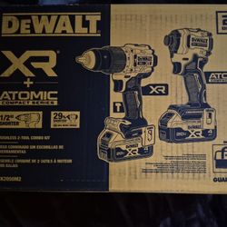 NEW** DEWALT
20V MAX XR Hammer Drill and ATOMIC Impact Driver 2 Tool Cordless Combo Kit