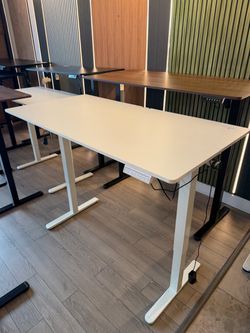 Large Electric Standing Desk White Frame