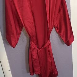 Victoria Secret Red Silk Robe 
