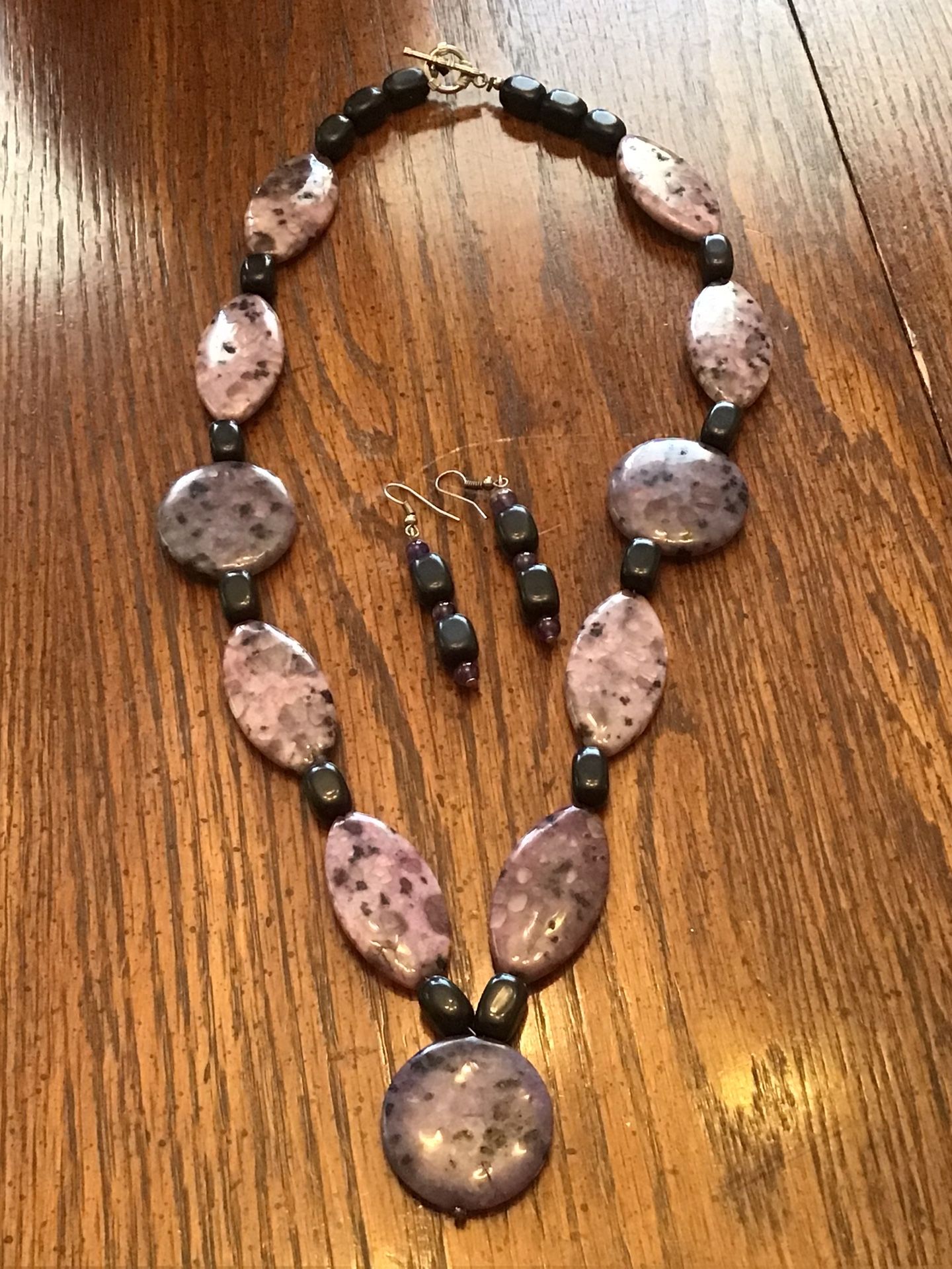 Charoite Necklace & Earrings