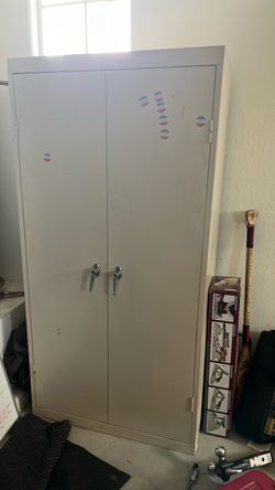 Tall Metal Storage Cabinet with adjustable shelves