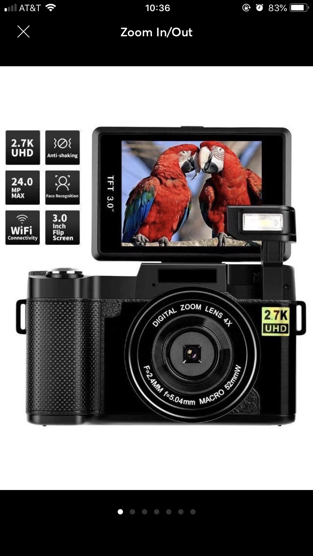 Digital Camera Vlogging Camera 2.7K UHD NEW MSRP $150