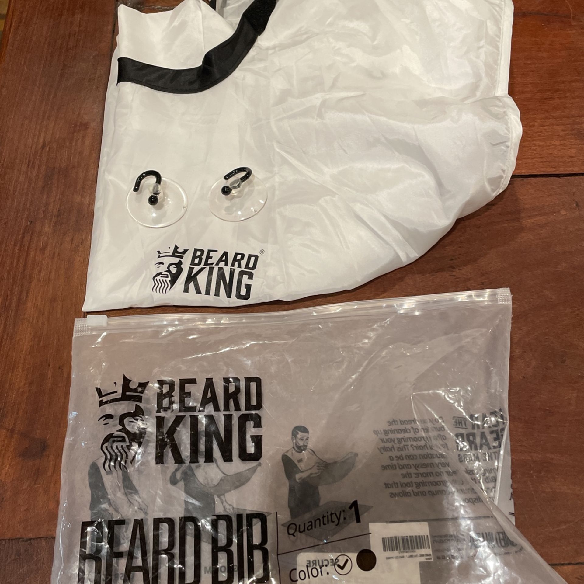 Beard King Beard Bib Hair Catcher Lite Cape Shark Tank Mens Apron Shaving Shaping Trimming Grooming 1 Size Fits All WHITE