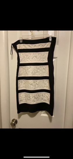 Size L black and white lace dress