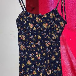 Dark Blue Floral Deess