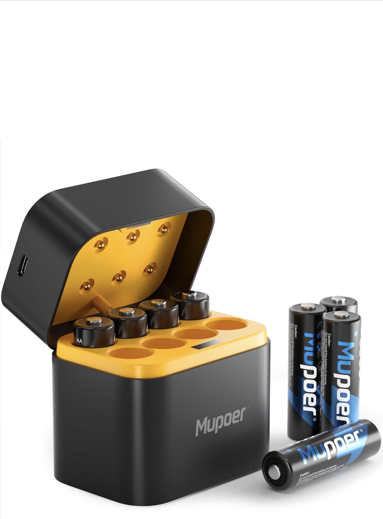 Rechargeable AA Batteries Lithium with Charger,8 Pack 1.5V 3000mWh Double A Battery Rechargeable