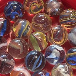55  Marbles Including 2 Shooters Some Vintage