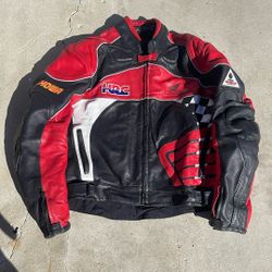 Honda HRC Leather Motorcycle Jacket Size 48 (Large/XL)