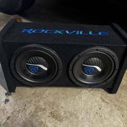 Rockville RV8.2A 8” Dual Subwoofer Enclosed Box with amp 
