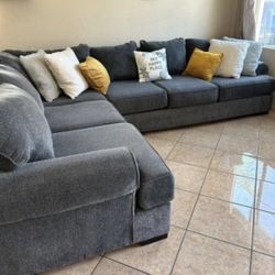 Beautiful Charcoal Grey Sectional Couch From Jerome’s 