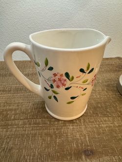 Marshall Fields floral ceramic pitcher
