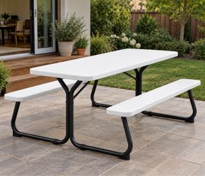 6 Ft Folding Picnic Table with Benches – Brand New