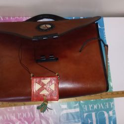 African Vintage Handbag Briefcase & Necklace $40