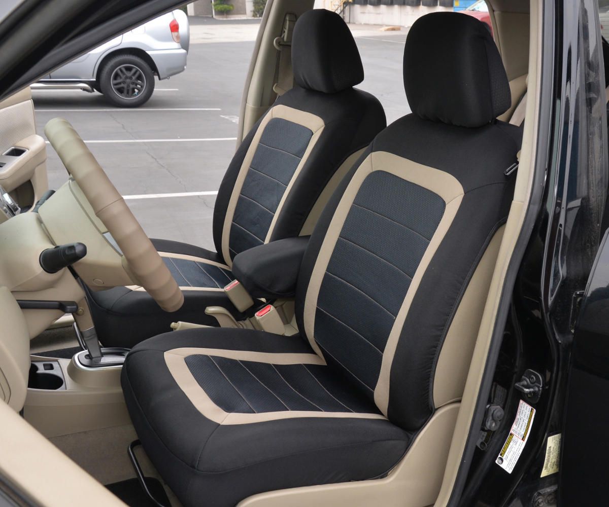 Car Seat Covers - Full Set (Black/Beige)