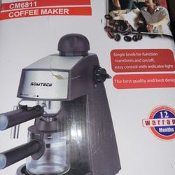 Espresso Machine 3.5 Bar 4 Cup Espresso Maker Cappuccino Machine with Steam Milk Frother and Carafe