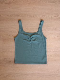 American Eagle Teal Ruched Tank