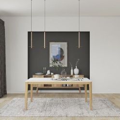 *BRAND NEW* Inch 215 Rectangular 100% FSC Certified Solid Wood White Table | Ideal Furniture For Indoor
