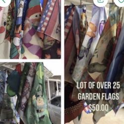 Large Lot Of Garden Flags