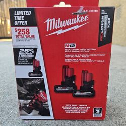 Milwaukee 12v Batteries 5.0 Amp High Output 